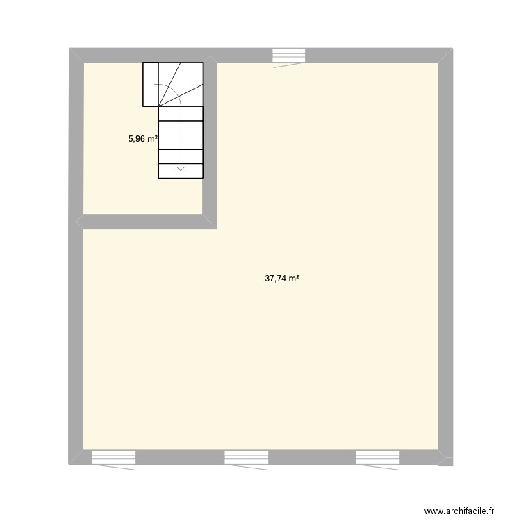 Felix Denise 1. Plan de 2 pièces et 44 m2