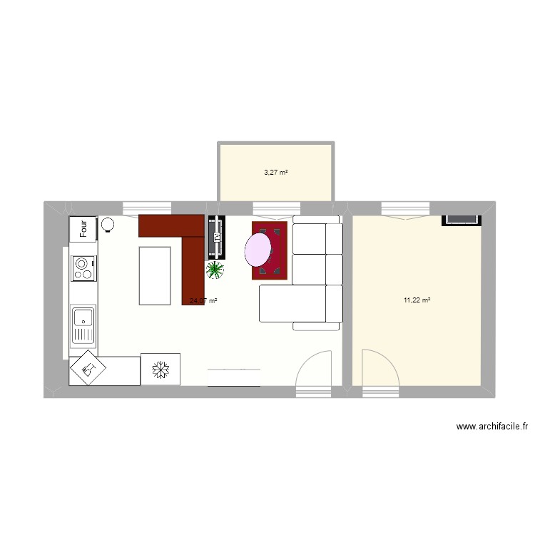 plan villa Jeanne 3. Plan de 3 pièces et 39 m2