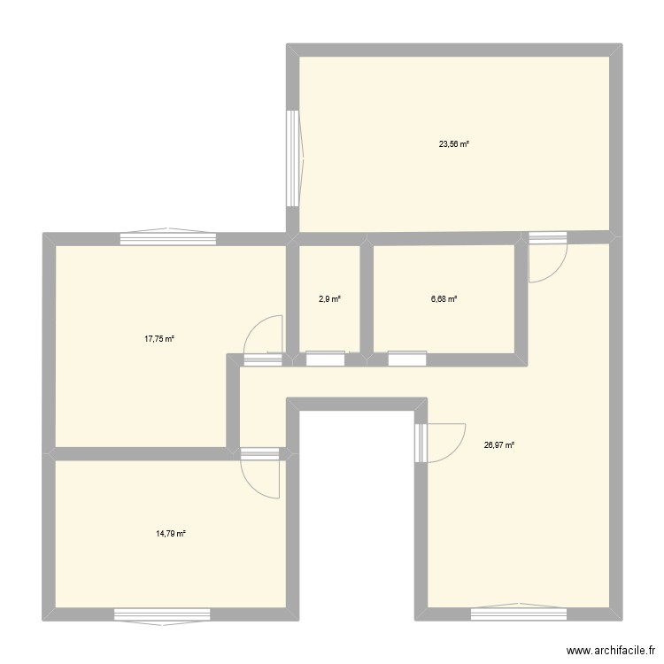 Appart 1er étage Orcet. Plan de 6 pièces et 93 m2