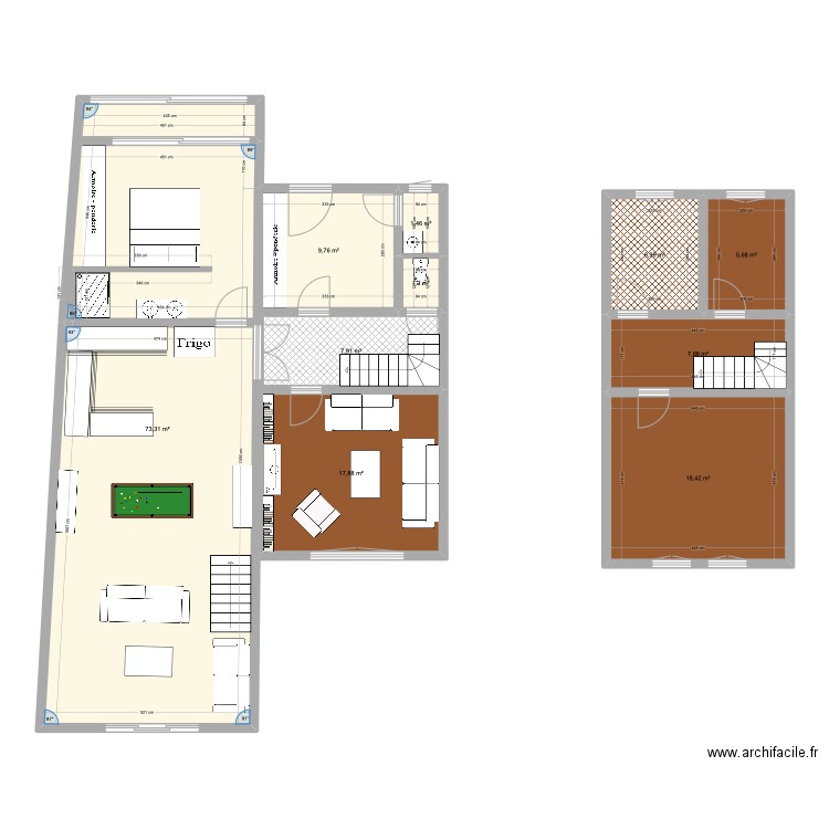 Maison Triel V3. Plan de 10 pièces et 150 m2