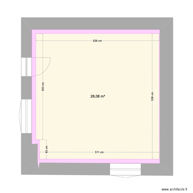 APPT A VIERGE. Plan de 2 pièces et 28 m2