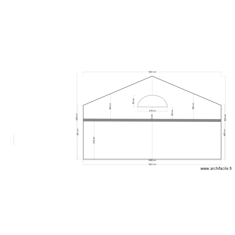 Fenêtre en arche façade sud. Plan de 0 pièce et 0 m2