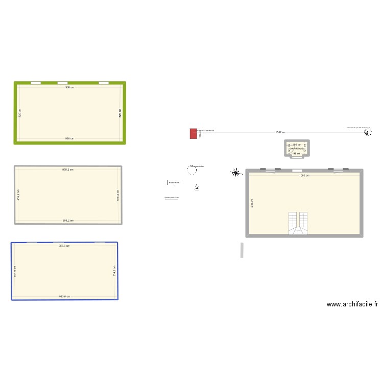 RDC. Plan de 5 pièces et 207 m2