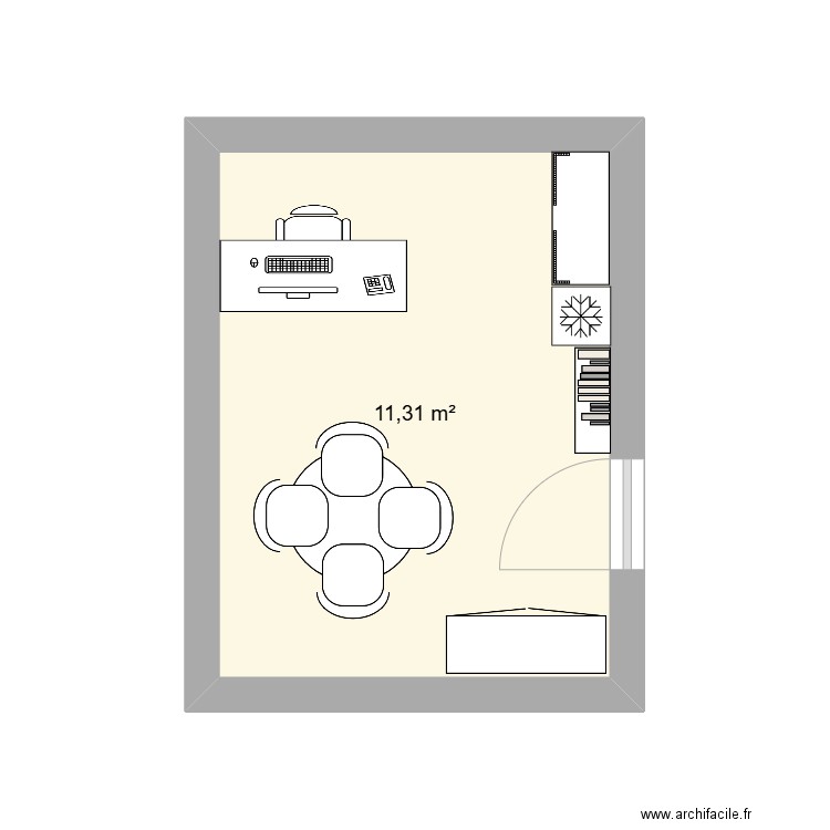 Nouveau bureau ES2C. Plan de 1 pièce et 11 m2