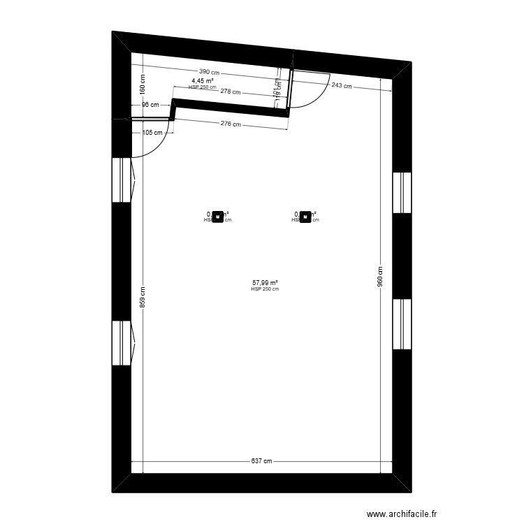 Soeur DJENKAM - Plan RDC . Plan de 4 pièces et 63 m2