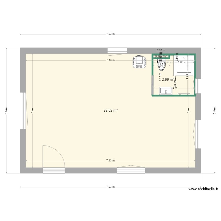 picard. Plan de 3 pièces et 40 m2