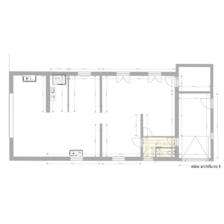 projet2. Plan de 1 pièce et 5 m2