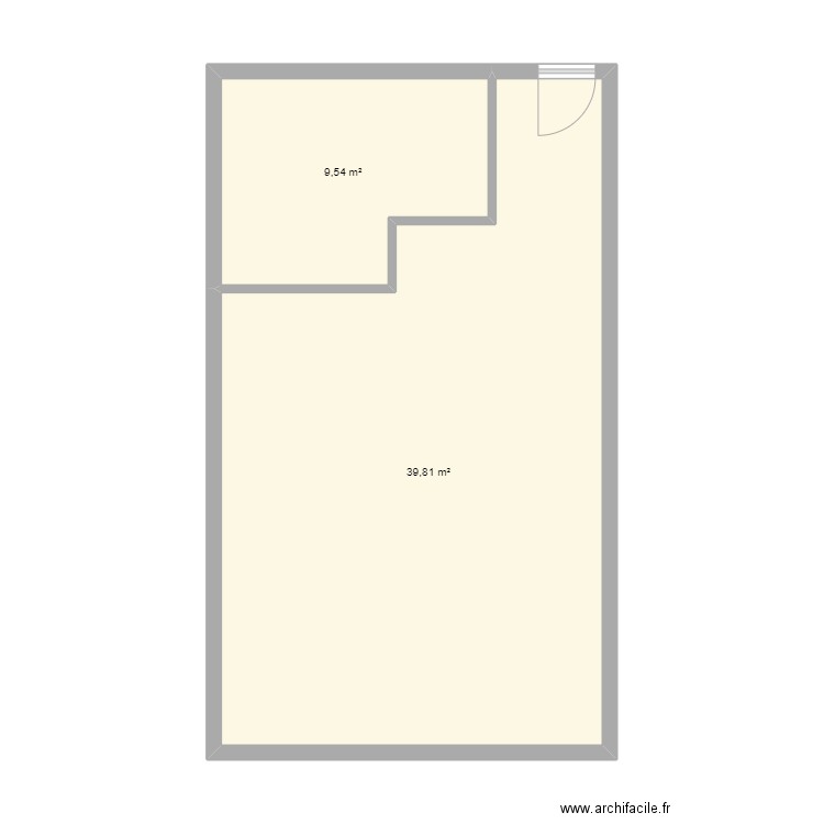 PMR. Plan de 2 pièces et 49 m2