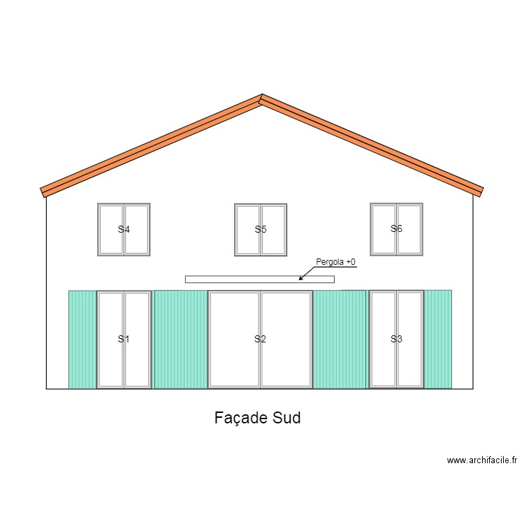 Rouret Facade Sud V2 apres. Plan de 0 pièce et 0 m2