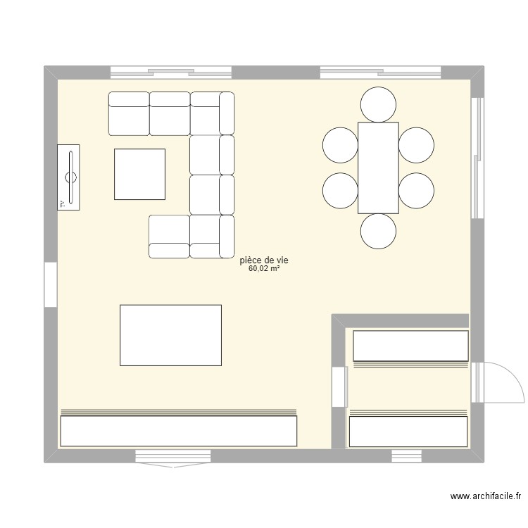 Nouvelle maison. Plan de 1 pièce et 60 m2