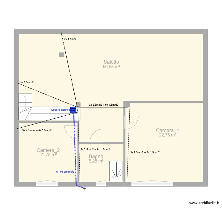 Feraxi. Plan de 4 pièces et 98 m2