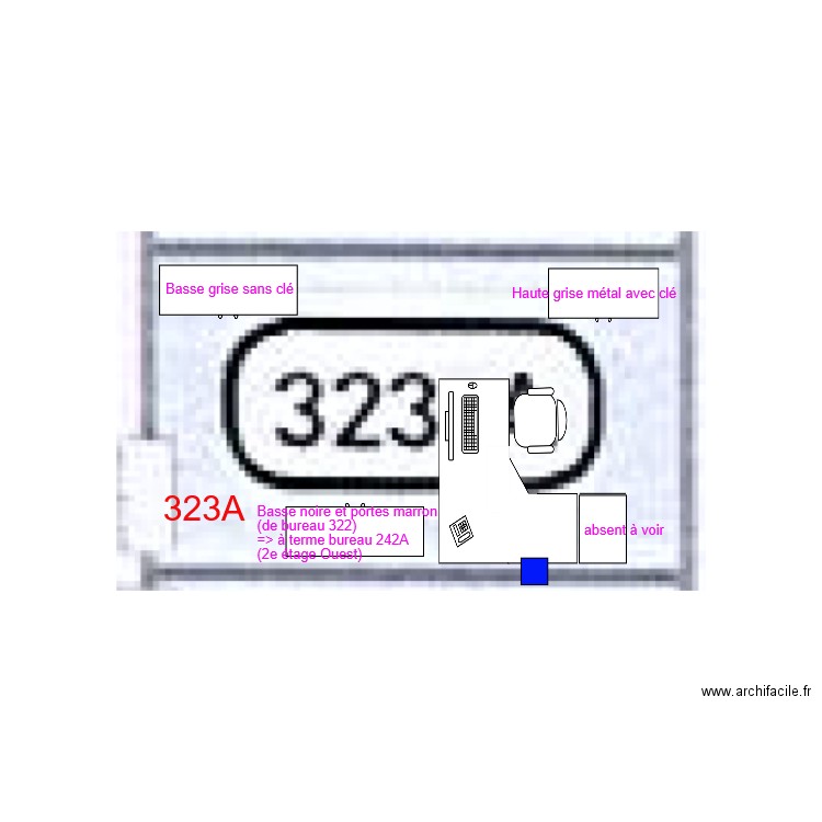 Bureau 323. Plan de 0 pièce et 0 m2