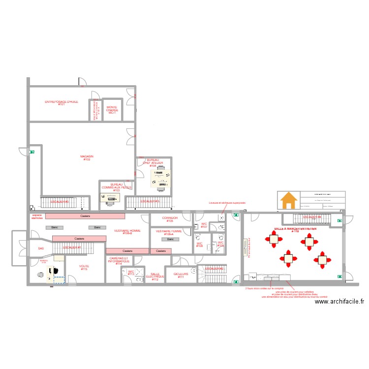 BUREAUX 1ER ÉTAGE BELOEIL. Plan de 21 pièces et 383 m2