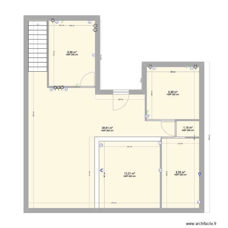 Mimi Elec. Plan de 1 pièce et 86 m2