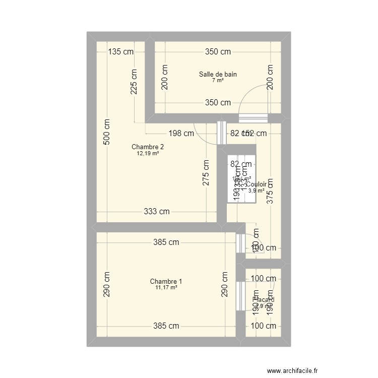 DP2. Plan de 6 pièces et 38 m2