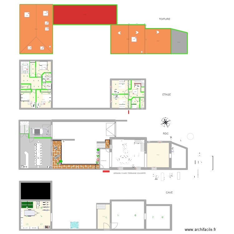 vinzieux v15. Plan de 22 pièces et 584 m2