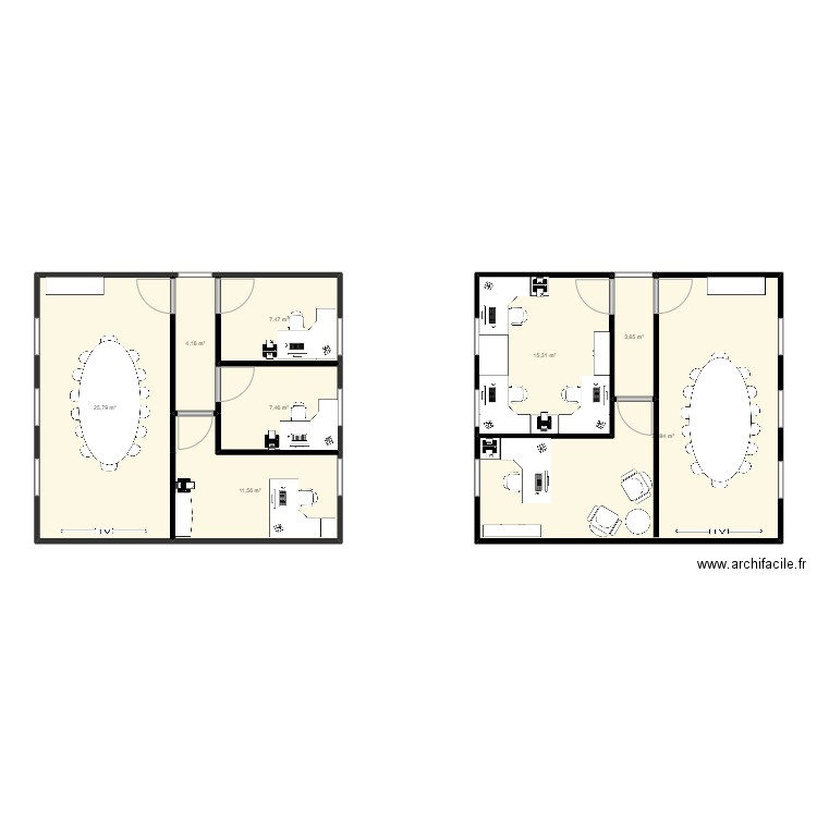 Chalet 1st Floor Option 2. Plan de 8 pièces et 113 m2