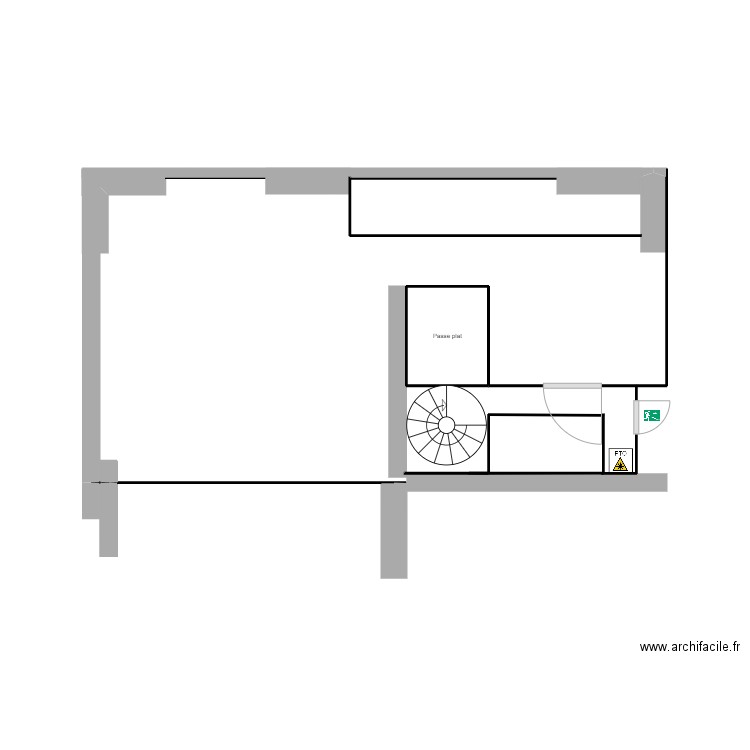 SOUS SOL CUISINE V1. Plan de 1 pièce et 1 m2