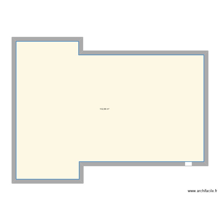 LLL. Plan de 1 pièce et 113 m2