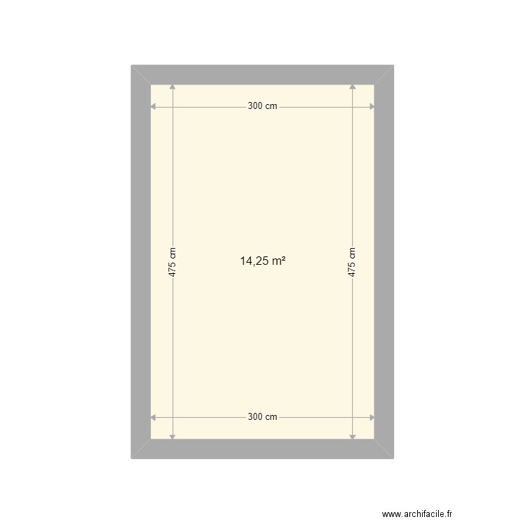 grand parent. Plan de 1 pièce et 14 m2