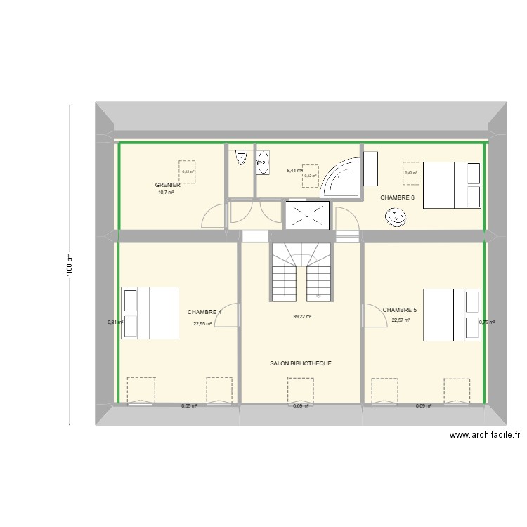 CAROLE & LUDO  PROJET   2° ETAGE 2. Plan de 12 pièces et 111 m2