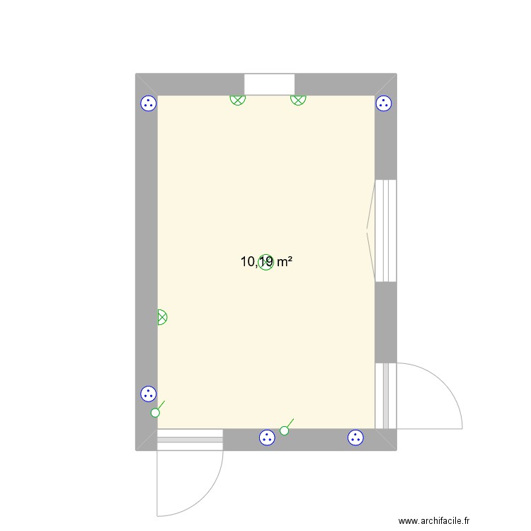 Brecham. Plan de 1 pièce et 10 m2