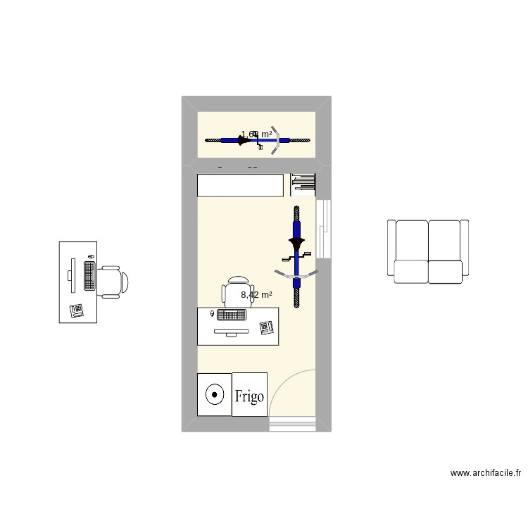 Garage. Plan de 2 pièces et 10 m2