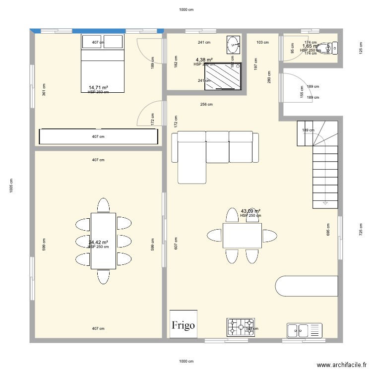 Doudou 2 Perso. Plan de 5 pièces et 88 m2