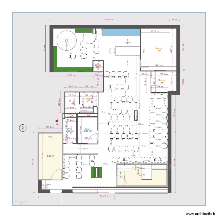 Ohaley Yaacov -v4. Plan de 2 pièces et 14 m2