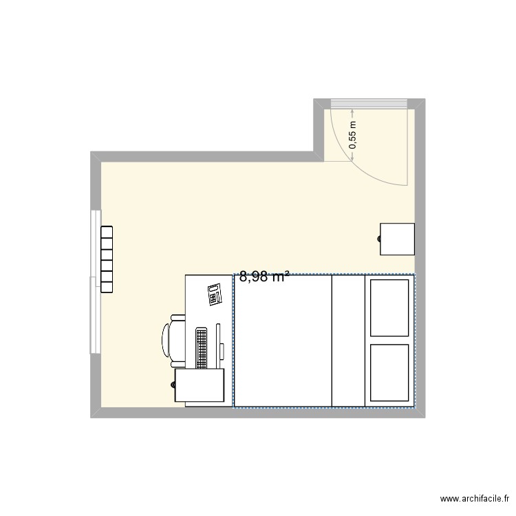 NDR Madrid 4. Plan de 1 pièce et 9 m2