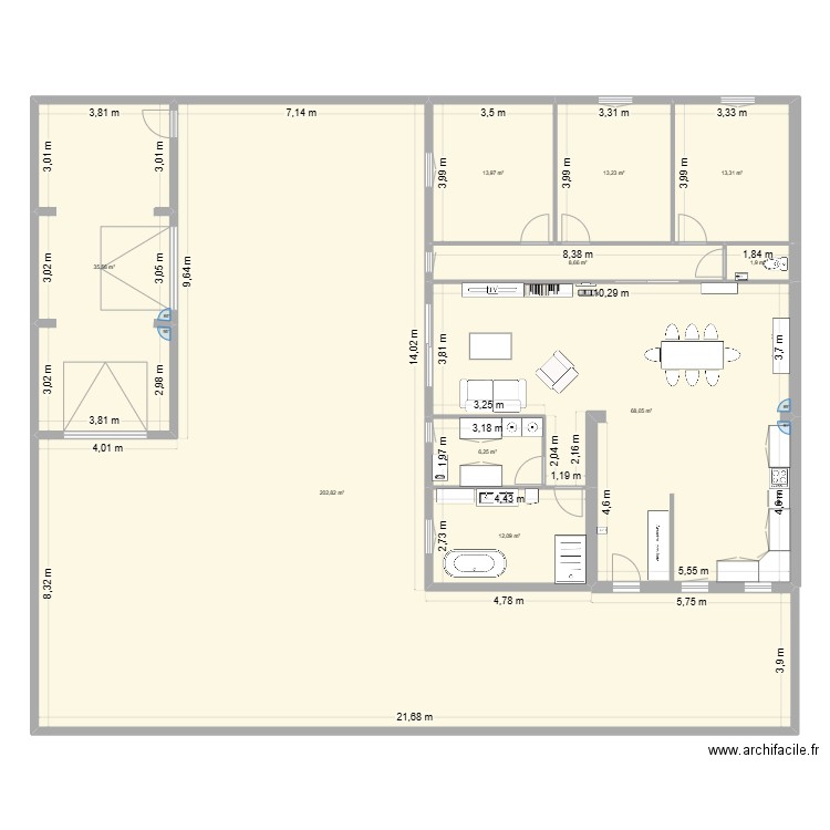 maison. Plan de 10 pièces et 376 m2