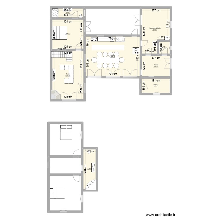 TEST 2. Plan de 9 pièces et 138 m2