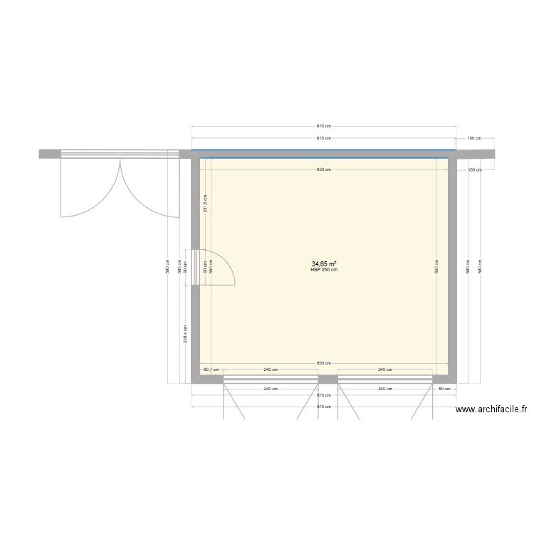 GARAGE. Plan de 1 pièce et 35 m2