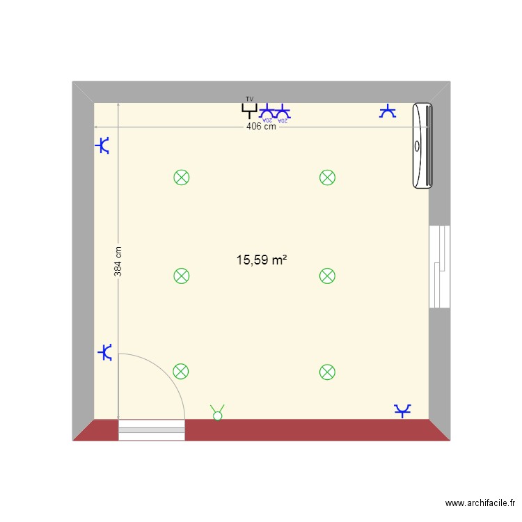 04OMAR. Plan de 1 pièce et 16 m2