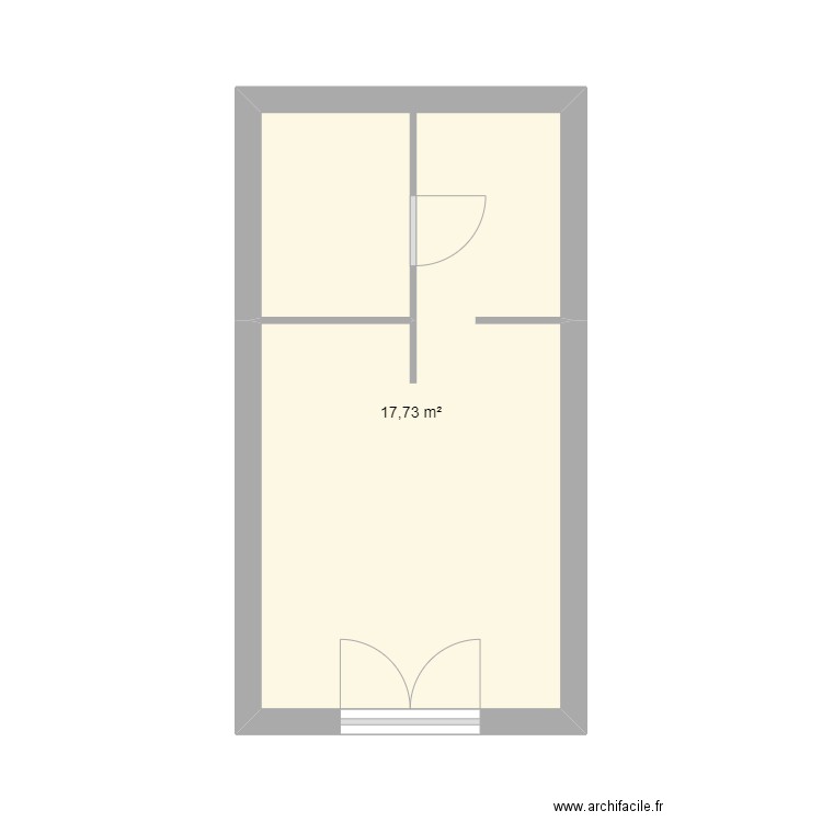 Joseliere 01. Plan de 1 pièce et 18 m2