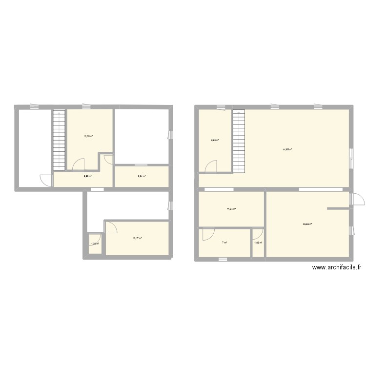 projection maison. Plan de 11 pièces et 134 m2