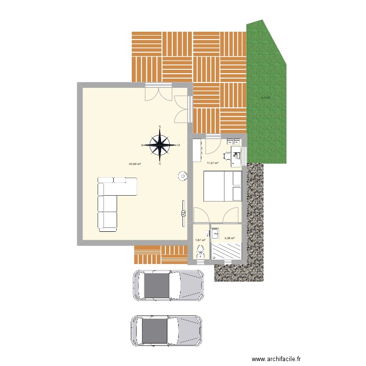 Garage_5. Plan de 4 pièces et 60 m2