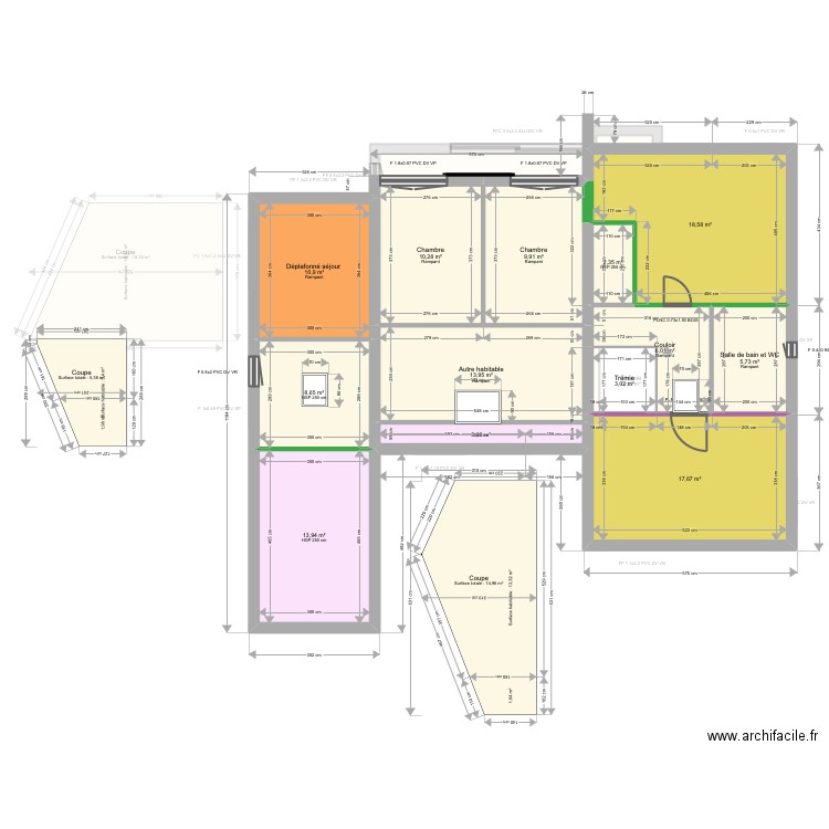 ML24007001. Plan de 25 pièces et 253 m2