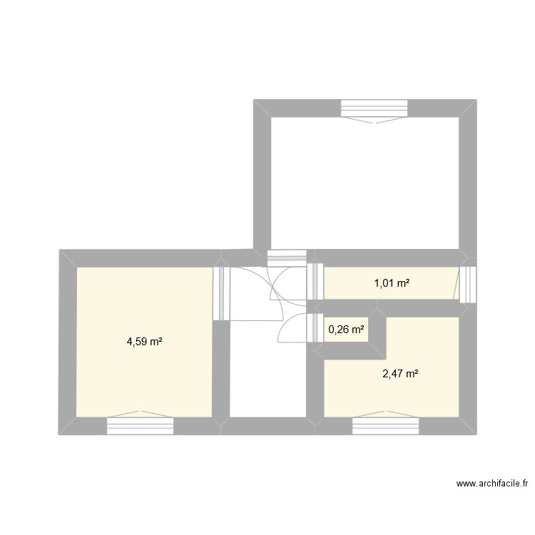 etage. Plan de 4 pièces et 8 m2