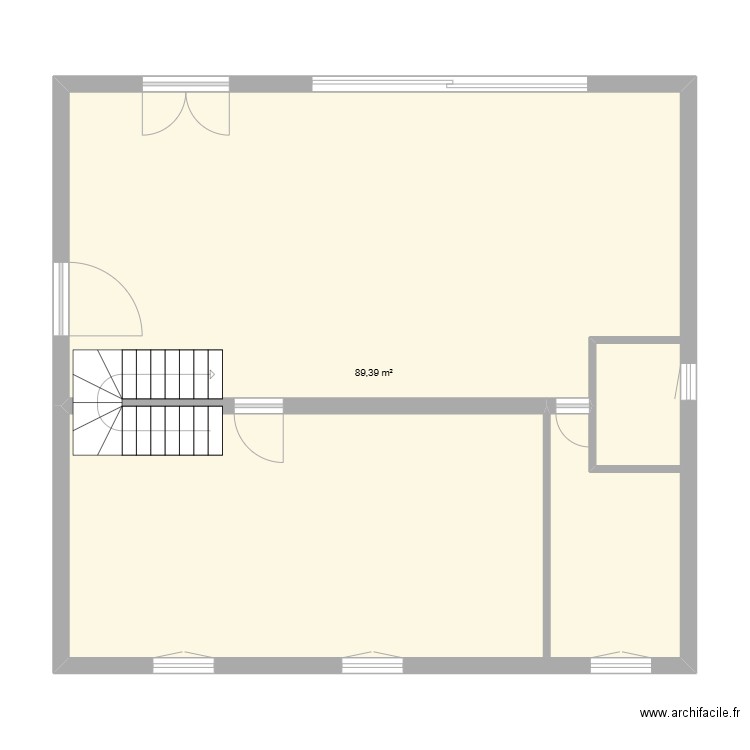 Biviers. Plan de 1 pièce et 89 m2