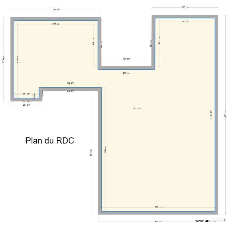 Plan Maison Rdc. Plan de 1 pièce et 162 m2