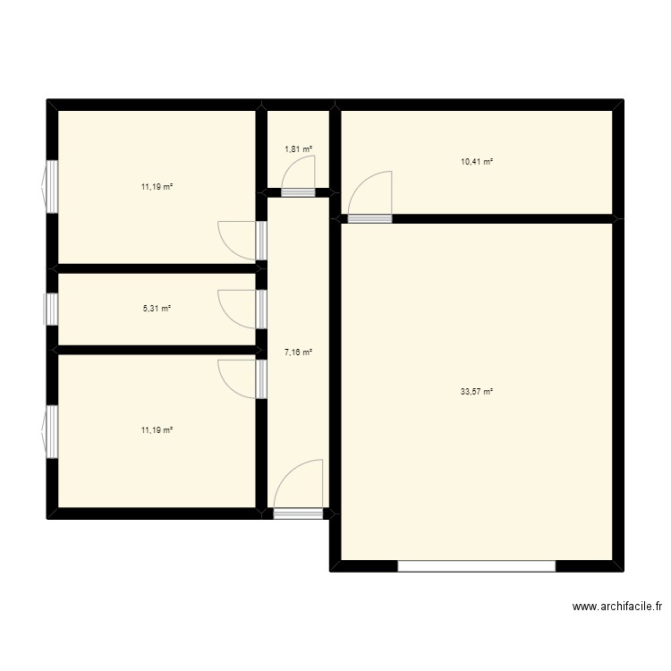 MAISON 80 m2. Plan de 7 pièces et 81 m2