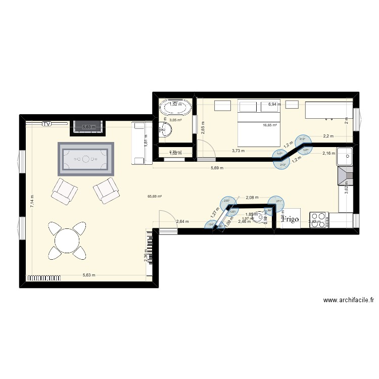 Villa du 20.03.2025. Plan de 5 pièces et 88 m2