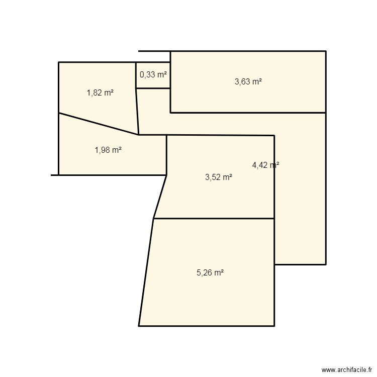 version 0. Plan de 7 pièces et 21 m2