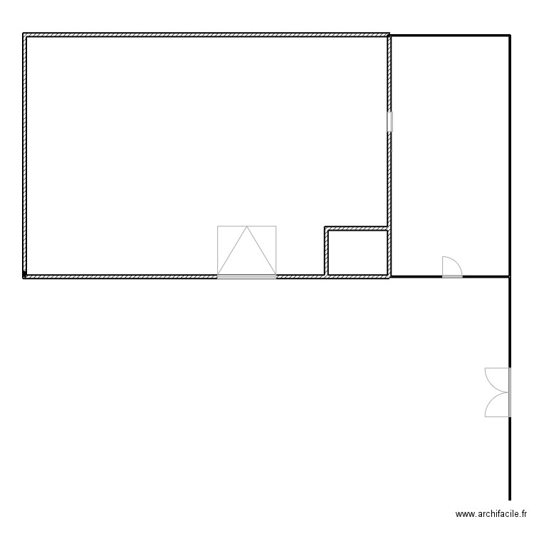 Philippe Plamont . Plan de 2 pièces et 52 m2