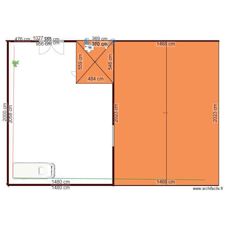 Usine de marbre Sylvestre. Plan de 3 pièces et 324 m2