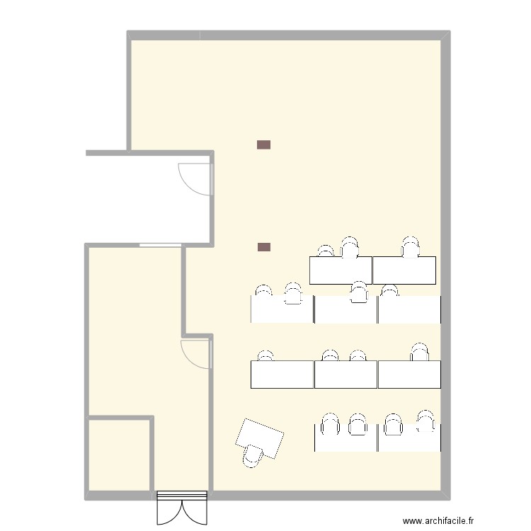 nouvelle salle v2. Plan de 3 pièces et 113 m2