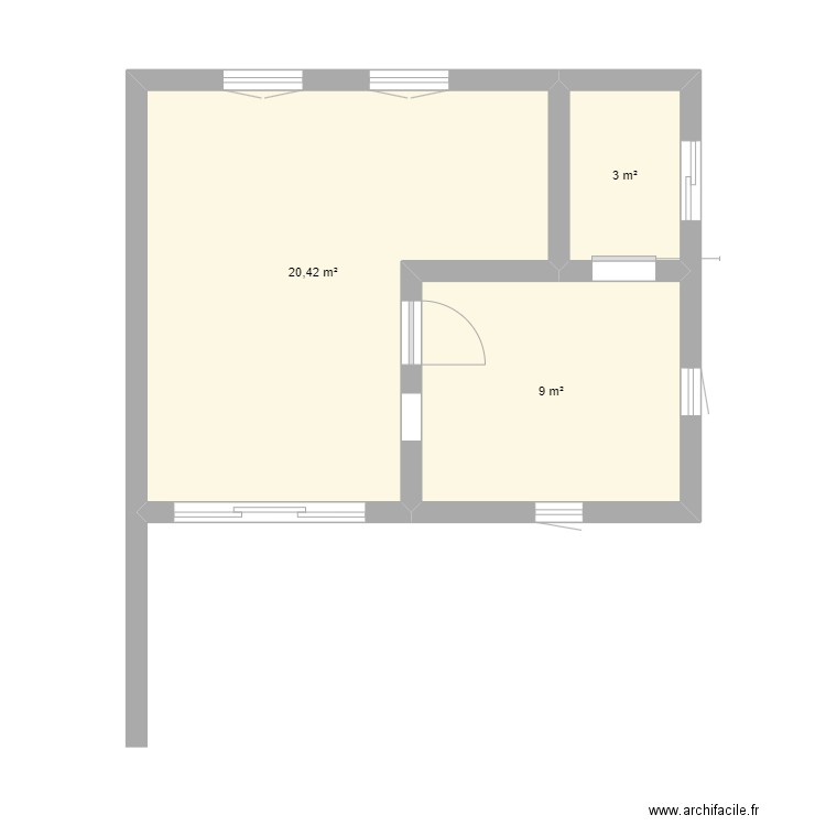 maison G. Plan de 3 pièces et 32 m2