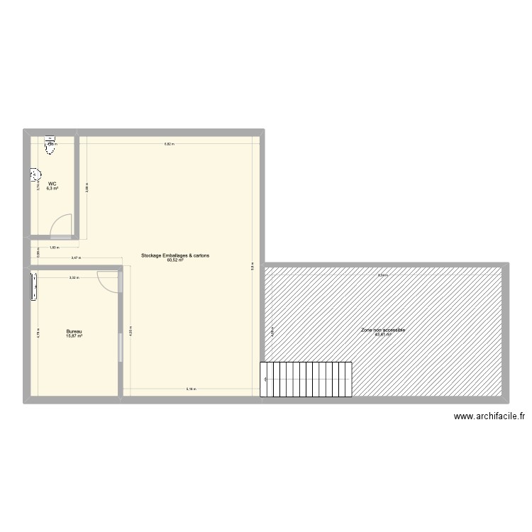 Atelier Paita (Etage). Plan de 4 pièces et 126 m2