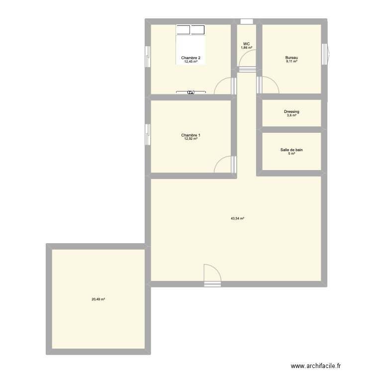 plan 2. Plan de 8 pièces et 109 m2